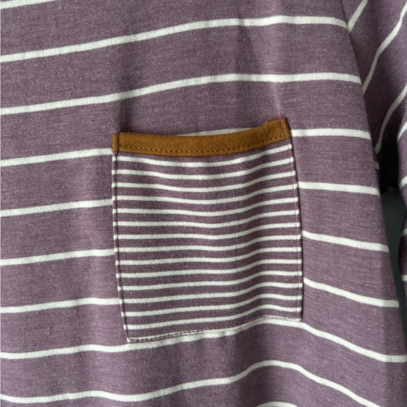 Pink clover purple striped 3/4 sleeve tee size small - Picture 4 of 6